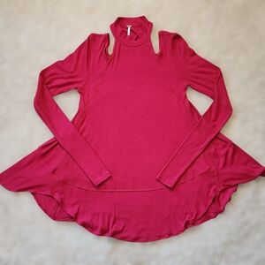 Free People XS Cold Shoulder Ribbed Tunic Top Extra Small